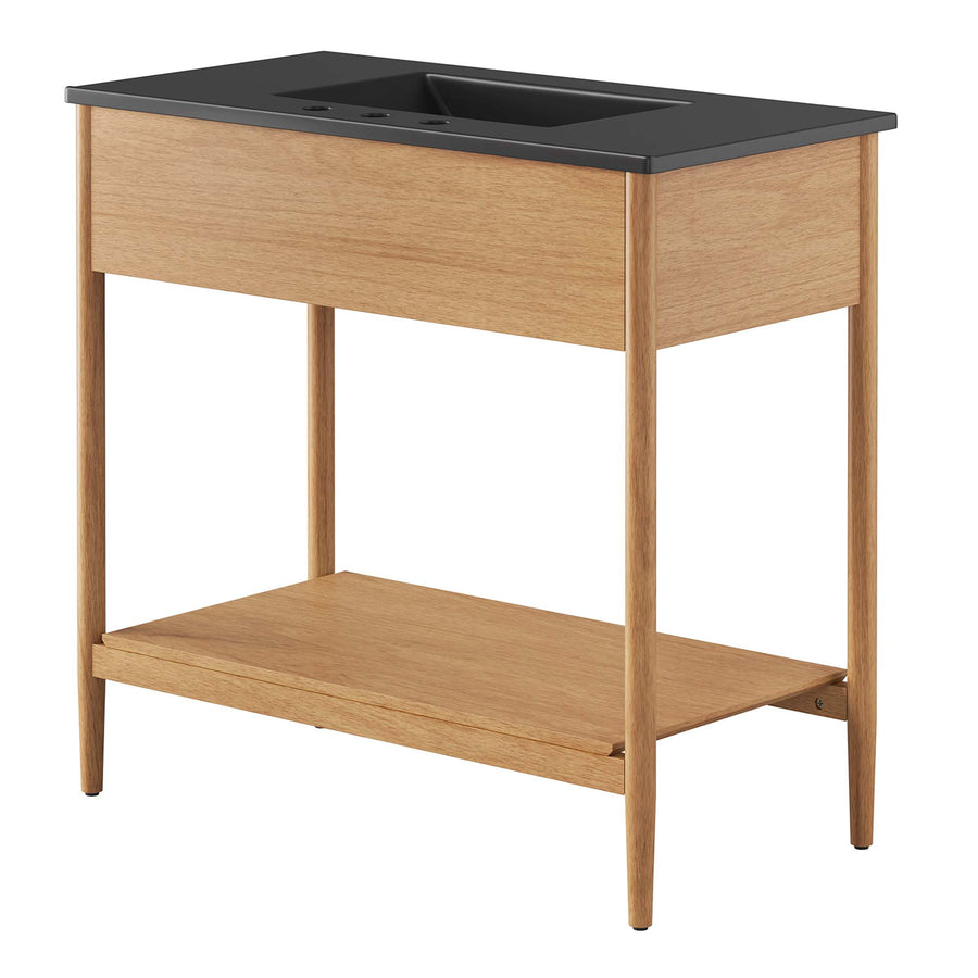 Quill 36" Bathroom Vanity in Natural Black