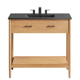 Quill 36" Bathroom Vanity in Natural Black