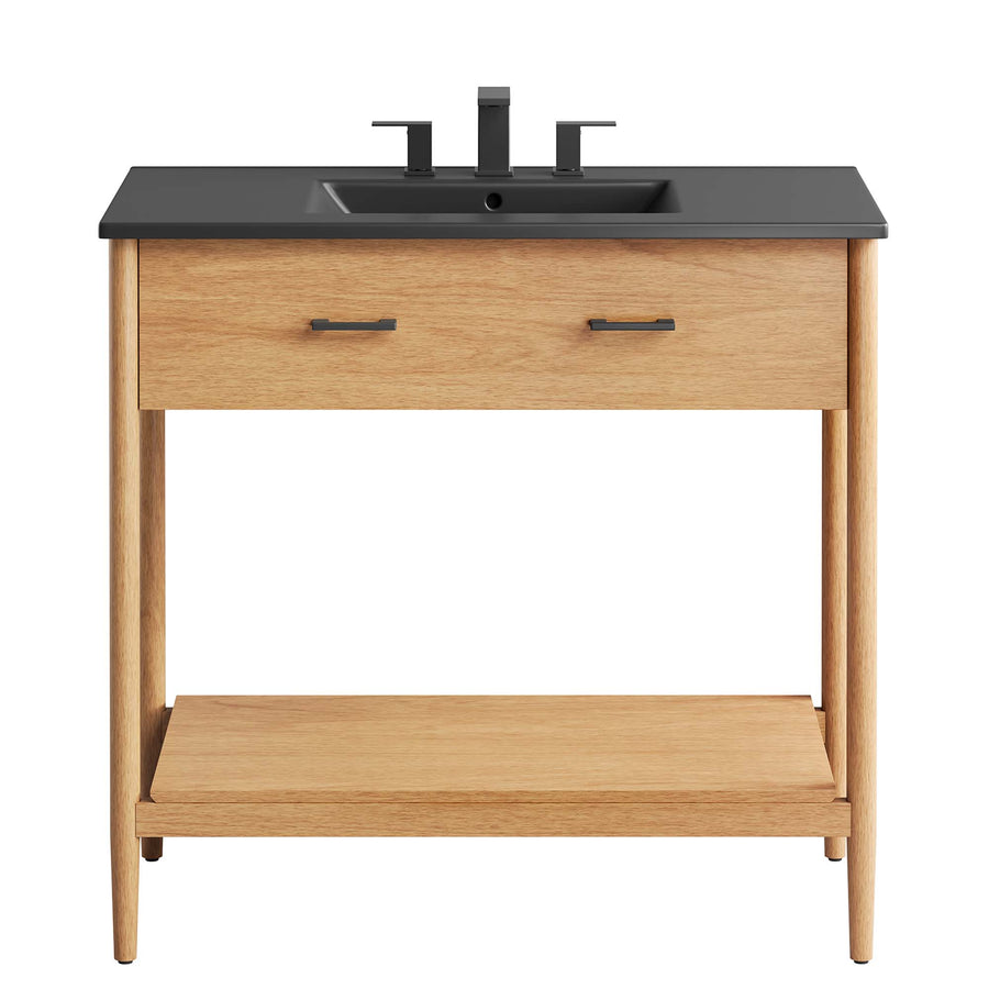 Quill 36" Bathroom Vanity in Natural Black