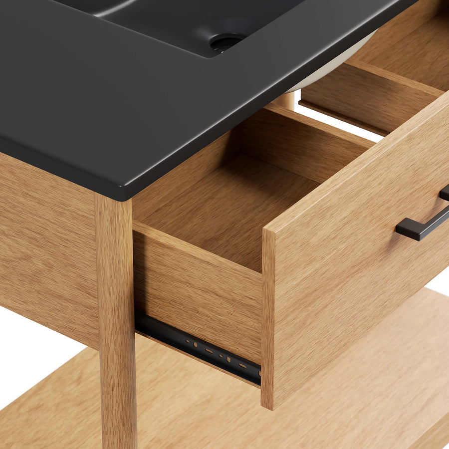 Quill 36" Bathroom Vanity in Natural Black