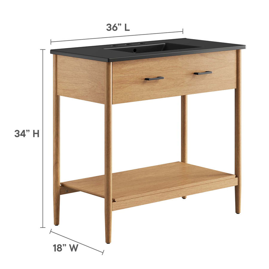 Quill 36" Bathroom Vanity in Natural Black