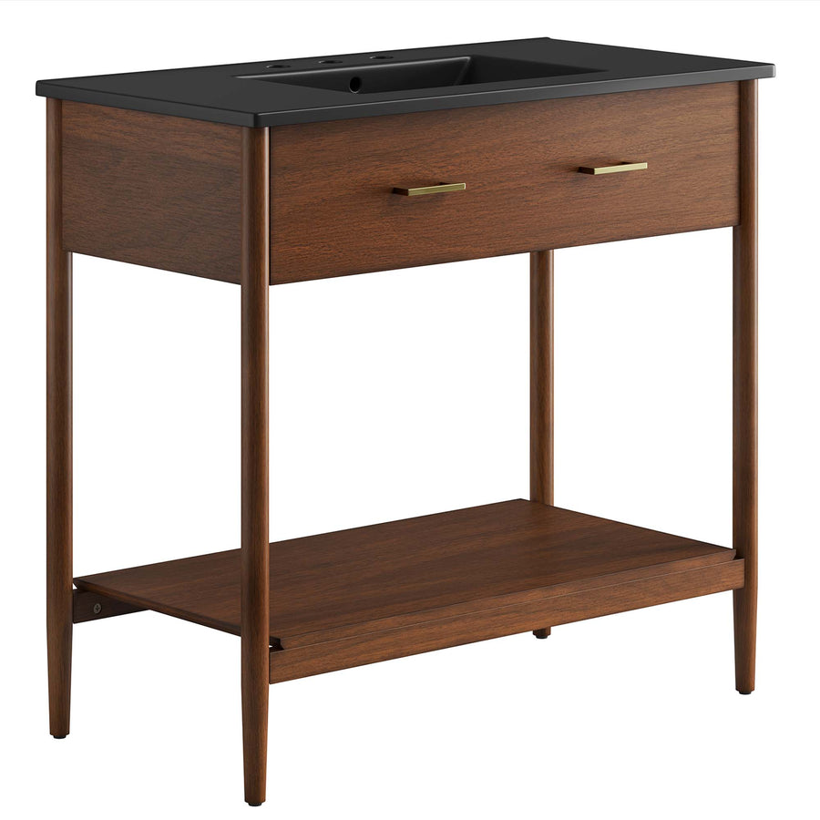 Quill 36" Bathroom Vanity in Walnut Black