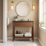 Quill 36" Bathroom Vanity in Walnut Black