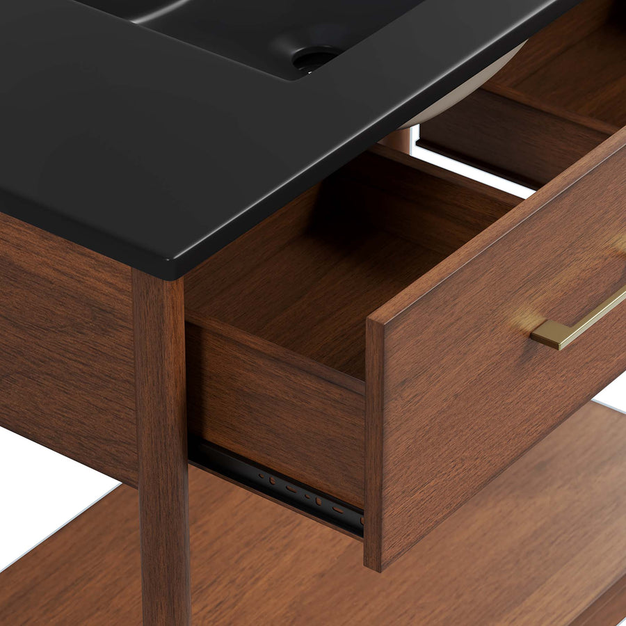 Quill 36" Bathroom Vanity in Walnut Black
