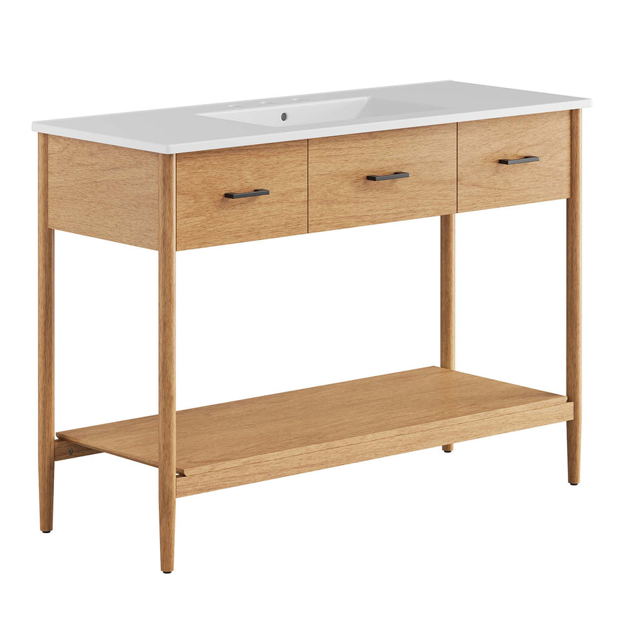 Quill 48" Single Sink Bathroom Vanity in Natural White