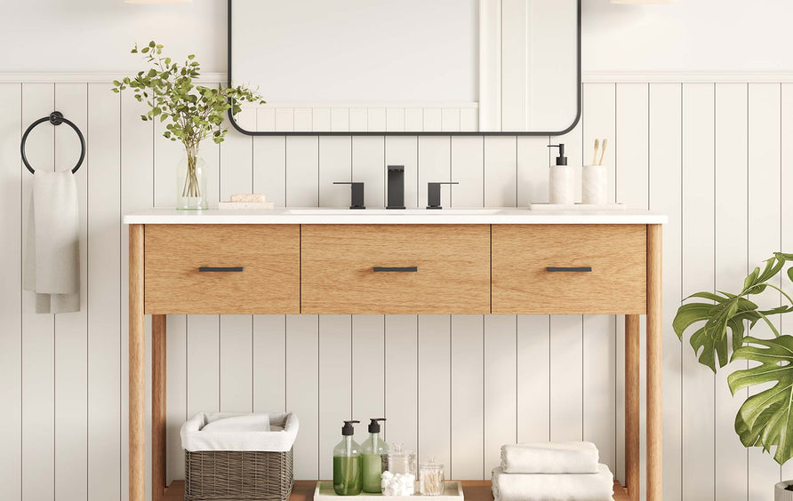 Quill 48" Single Sink Bathroom Vanity in Natural White