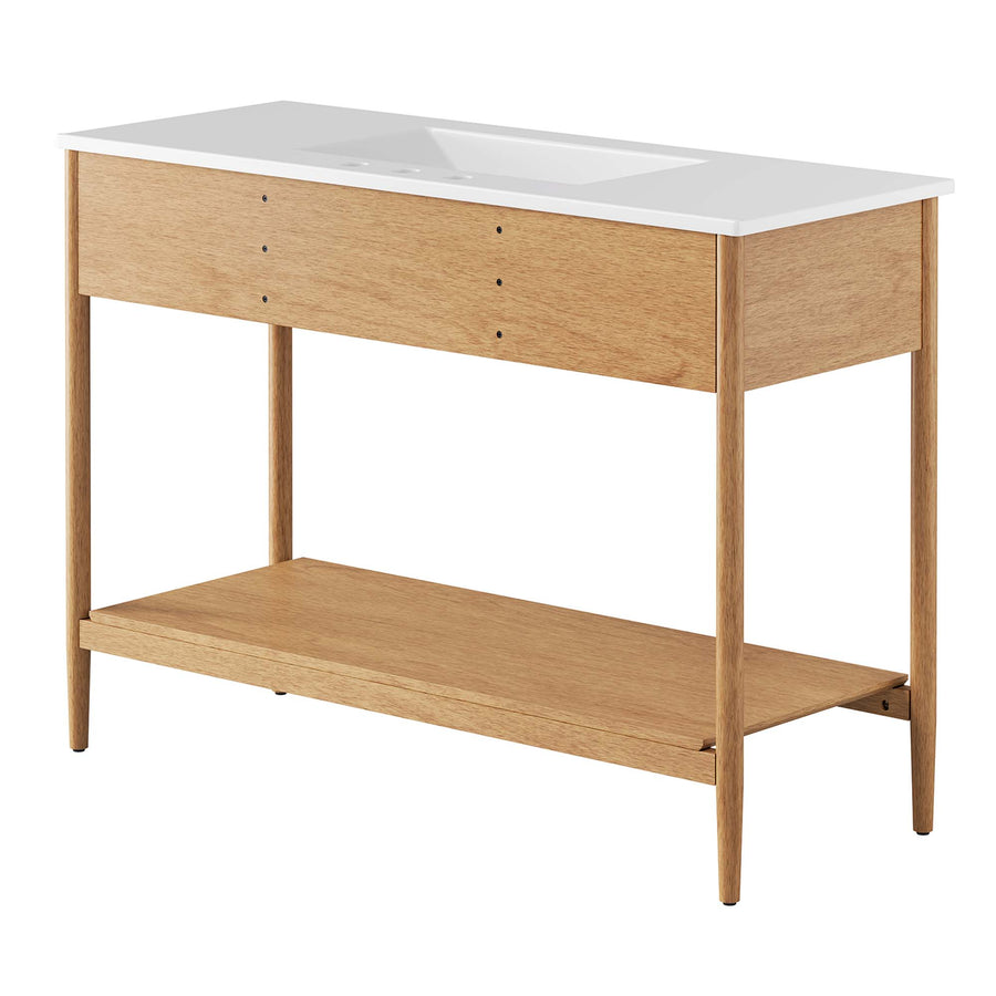 Quill 48" Single Sink Bathroom Vanity in Natural White