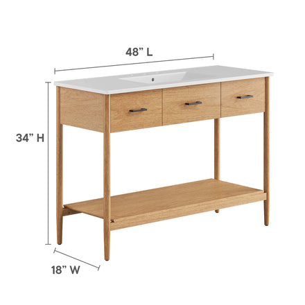Zaire 48" Single Sink Bathroom Vanity in Natural White