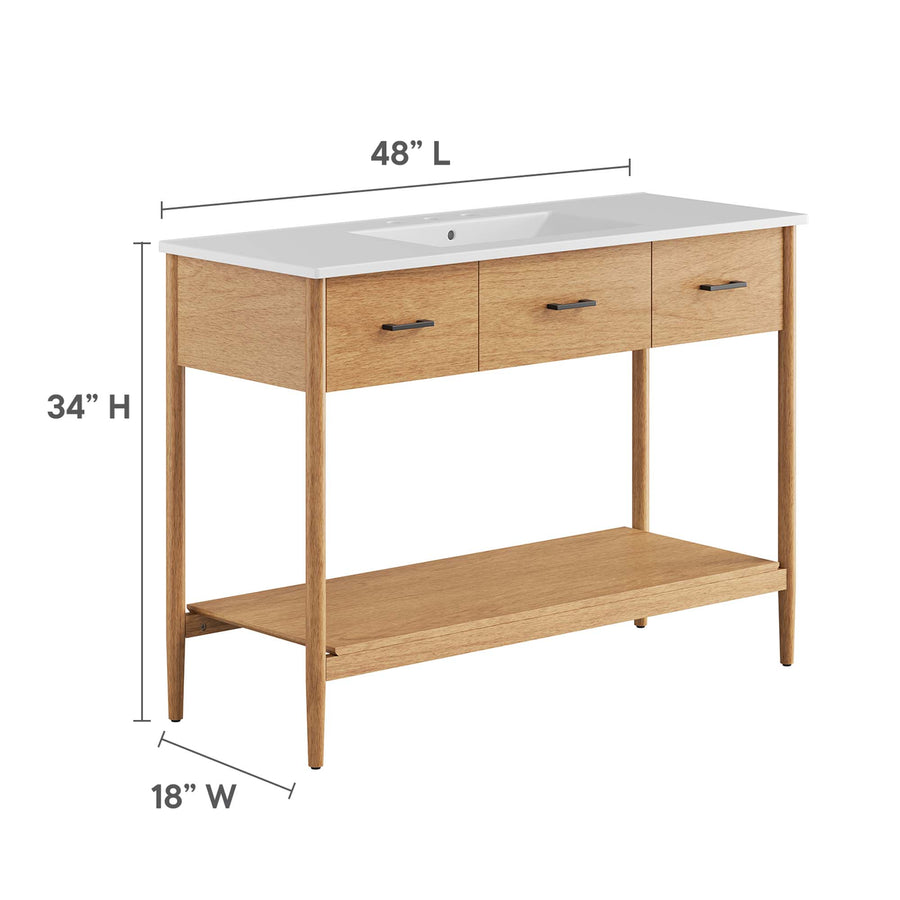 Quill 48" Single Sink Bathroom Vanity in Natural White