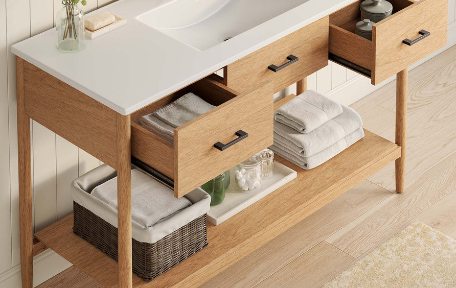 Quill 48" Single Sink Bathroom Vanity in Natural White