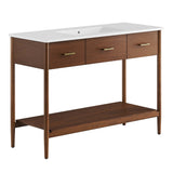 Quill 48" Single Sink Bathroom Vanity in Walnut White