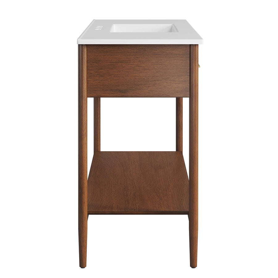 Quill 48" Single Sink Bathroom Vanity in Walnut White