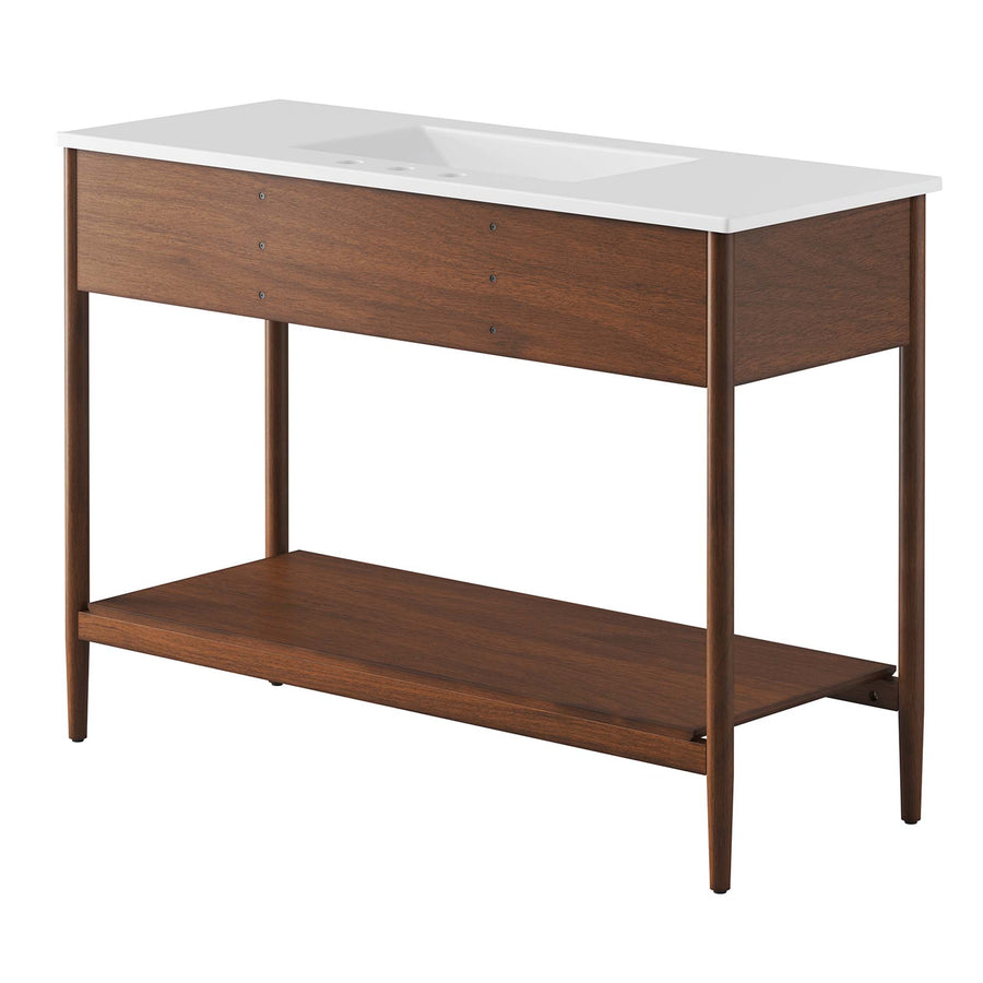 Quill 48" Single Sink Bathroom Vanity in Walnut White