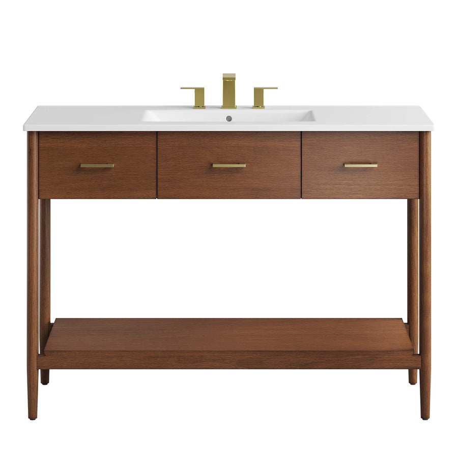 Quill 48" Single Sink Bathroom Vanity in Walnut White