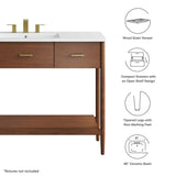 Quill 48" Single Sink Bathroom Vanity in Walnut White