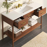 Quill 48" Single Sink Bathroom Vanity in Walnut White