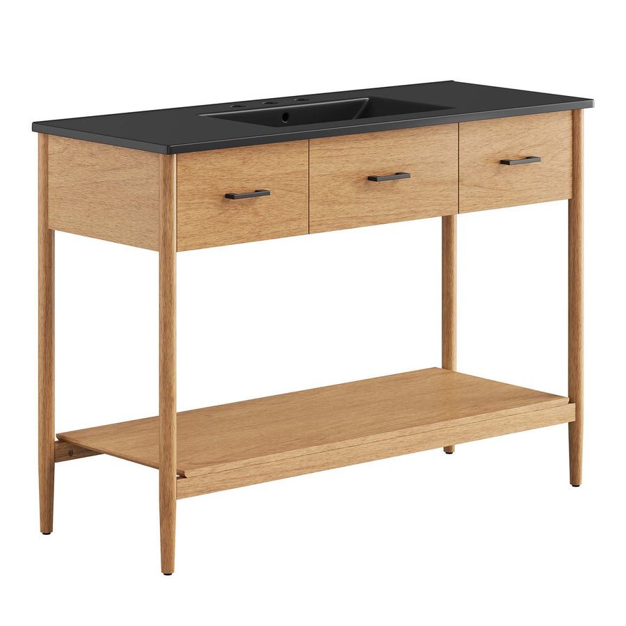 Quill 48" Single Sink Bathroom Vanity in Natural Black