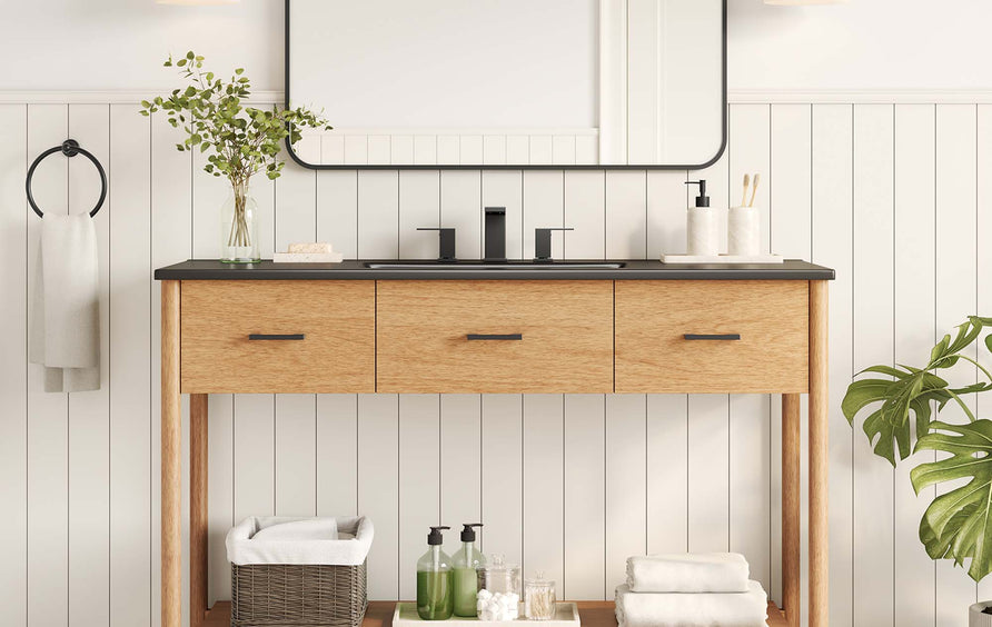 Quill 48" Single Sink Bathroom Vanity in Natural Black