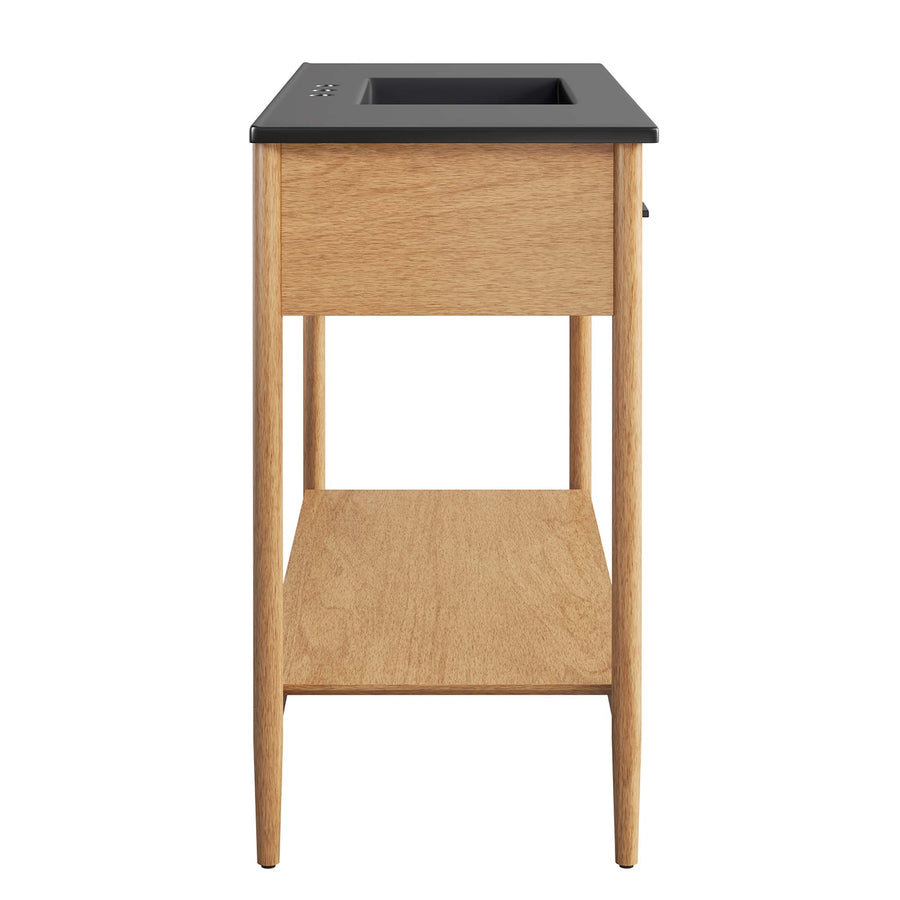 Quill 48" Single Sink Bathroom Vanity in Natural Black