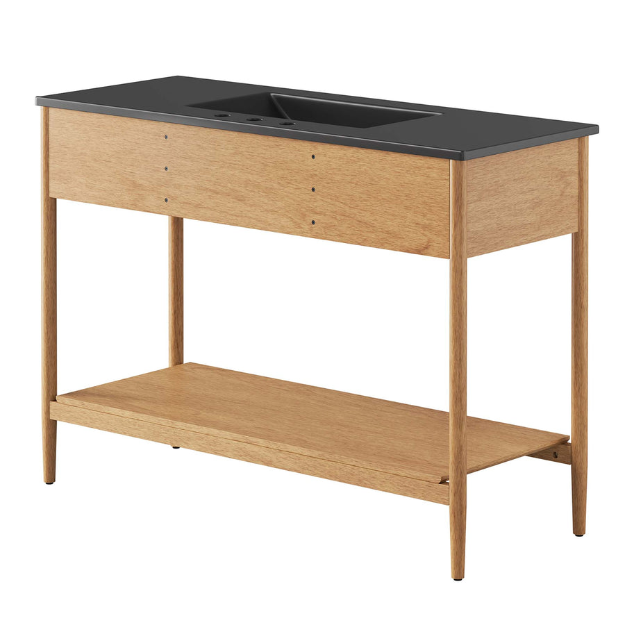 Quill 48" Single Sink Bathroom Vanity in Natural Black