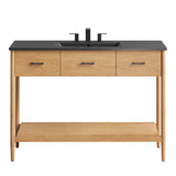 Quill 48" Single Sink Bathroom Vanity in Natural Black