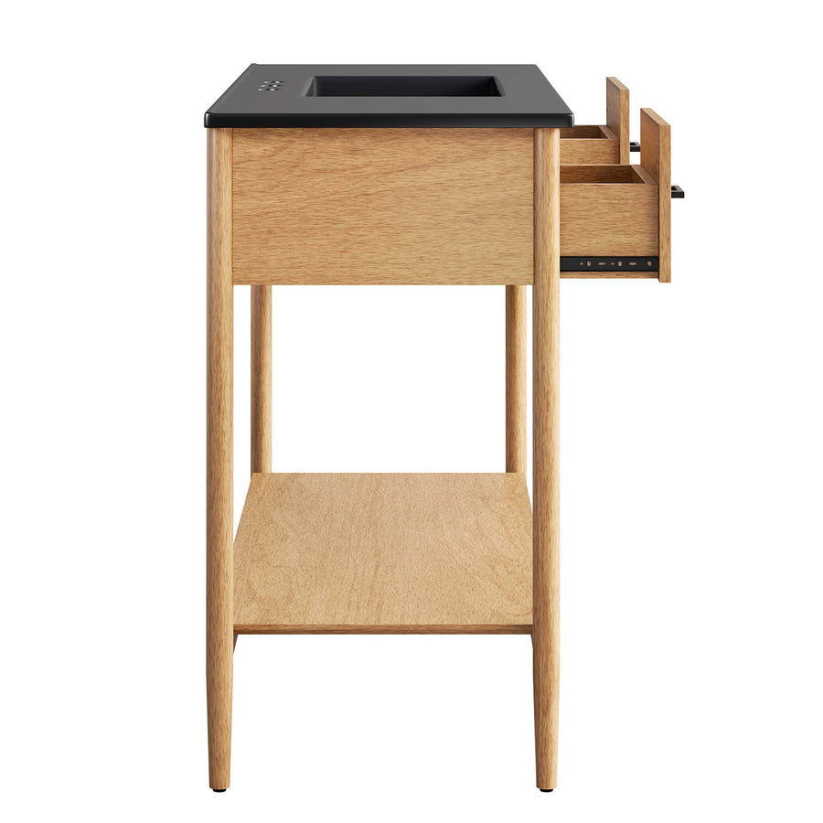Quill 48" Single Sink Bathroom Vanity in Natural Black