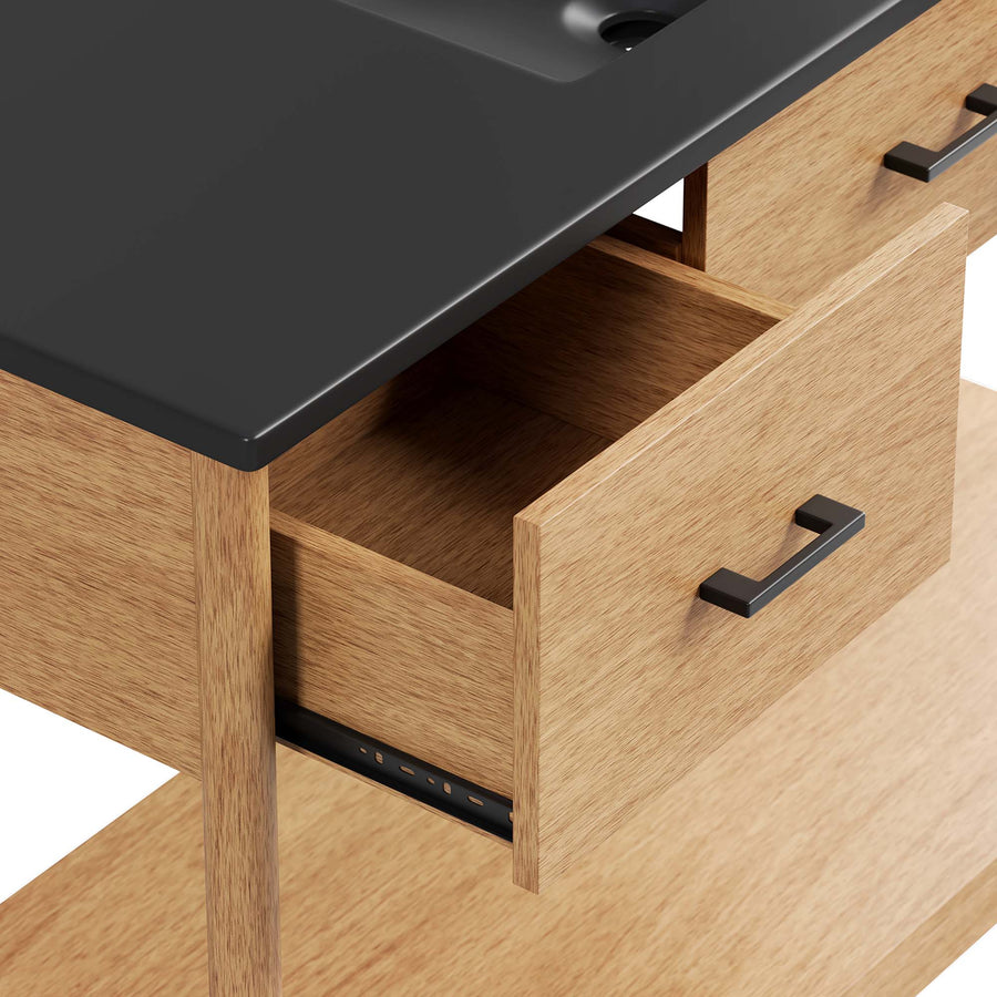 Quill 48" Single Sink Bathroom Vanity in Natural Black