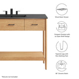 Quill 48" Single Sink Bathroom Vanity in Natural Black