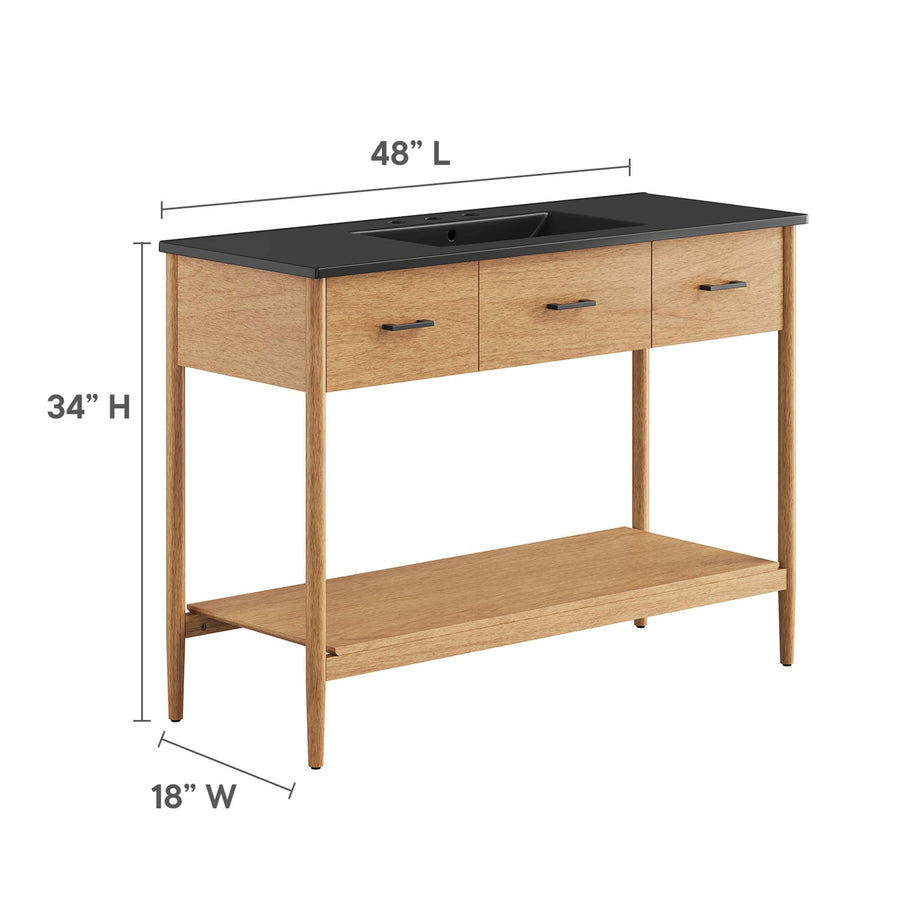 Quill 48" Single Sink Bathroom Vanity in Natural Black