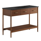 Quill 48" Single Sink Bathroom Vanity in Walnut Black