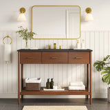 Quill 48" Single Sink Bathroom Vanity in Walnut Black