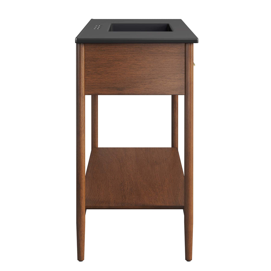 Quill 48" Single Sink Bathroom Vanity in Walnut Black