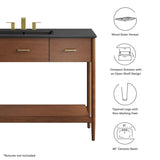 Quill 48" Single Sink Bathroom Vanity in Walnut Black