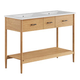 Quill 48" Double Sink Bathroom Vanity in Natural White