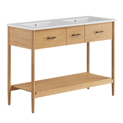 Zaire 48" Double Sink Bathroom Vanity by Furniture For America