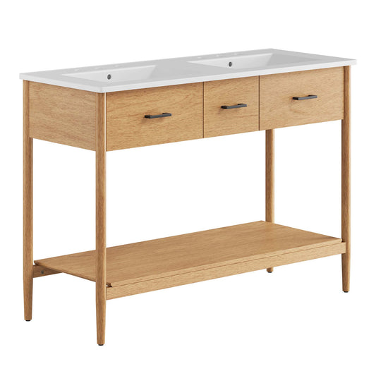 Zaire 48" Double Sink Bathroom Vanity by Furniture For America