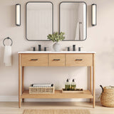 Quill 48" Double Sink Bathroom Vanity in Natural White