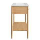 Quill 48" Double Sink Bathroom Vanity in Natural White