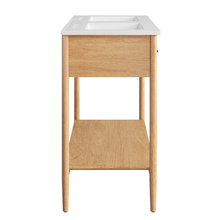 Quill 48" Double Sink Bathroom Vanity in Natural White