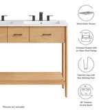 Quill 48" Double Sink Bathroom Vanity in Natural White