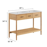 Quill 48" Double Sink Bathroom Vanity in Natural White
