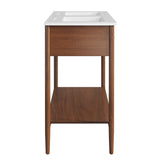 Quill 48" Double Sink Bathroom Vanity in Walnut White