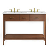 Quill 48" Double Sink Bathroom Vanity in Walnut White