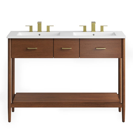 Zaire 48" Double Sink Bathroom Vanity in Walnut White