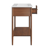 Quill 48" Double Sink Bathroom Vanity in Walnut White
