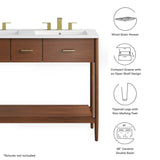 Quill 48" Double Sink Bathroom Vanity in Walnut White