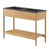 Quill 48" Double Sink Bathroom Vanity in Natural Black