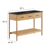 Quill 48" Double Sink Bathroom Vanity in Natural Black