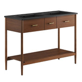 Quill 48" Double Sink Bathroom Vanity in Walnut Black