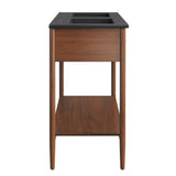 Quill 48" Double Sink Bathroom Vanity in Walnut Black